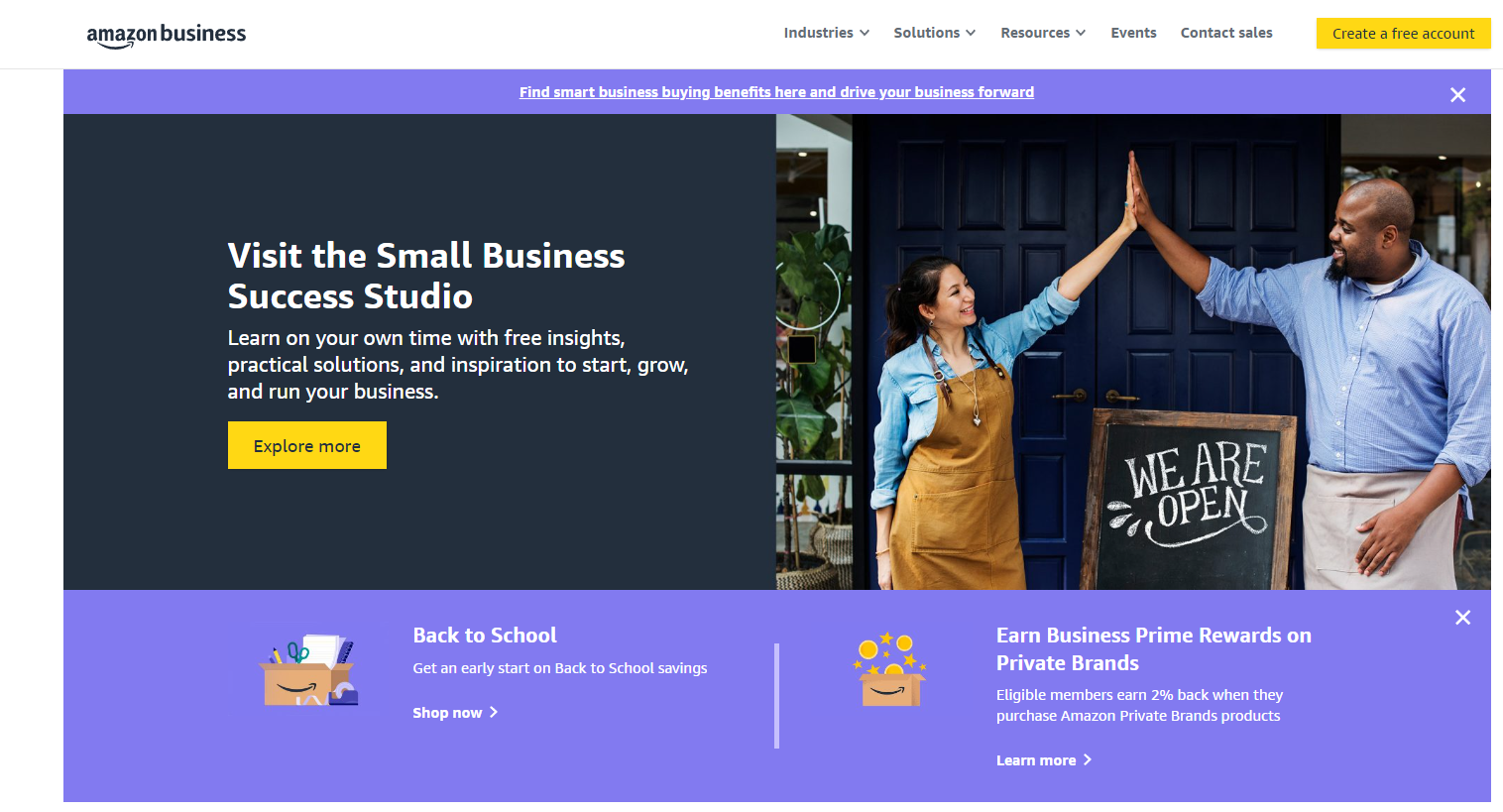 Amazon business website